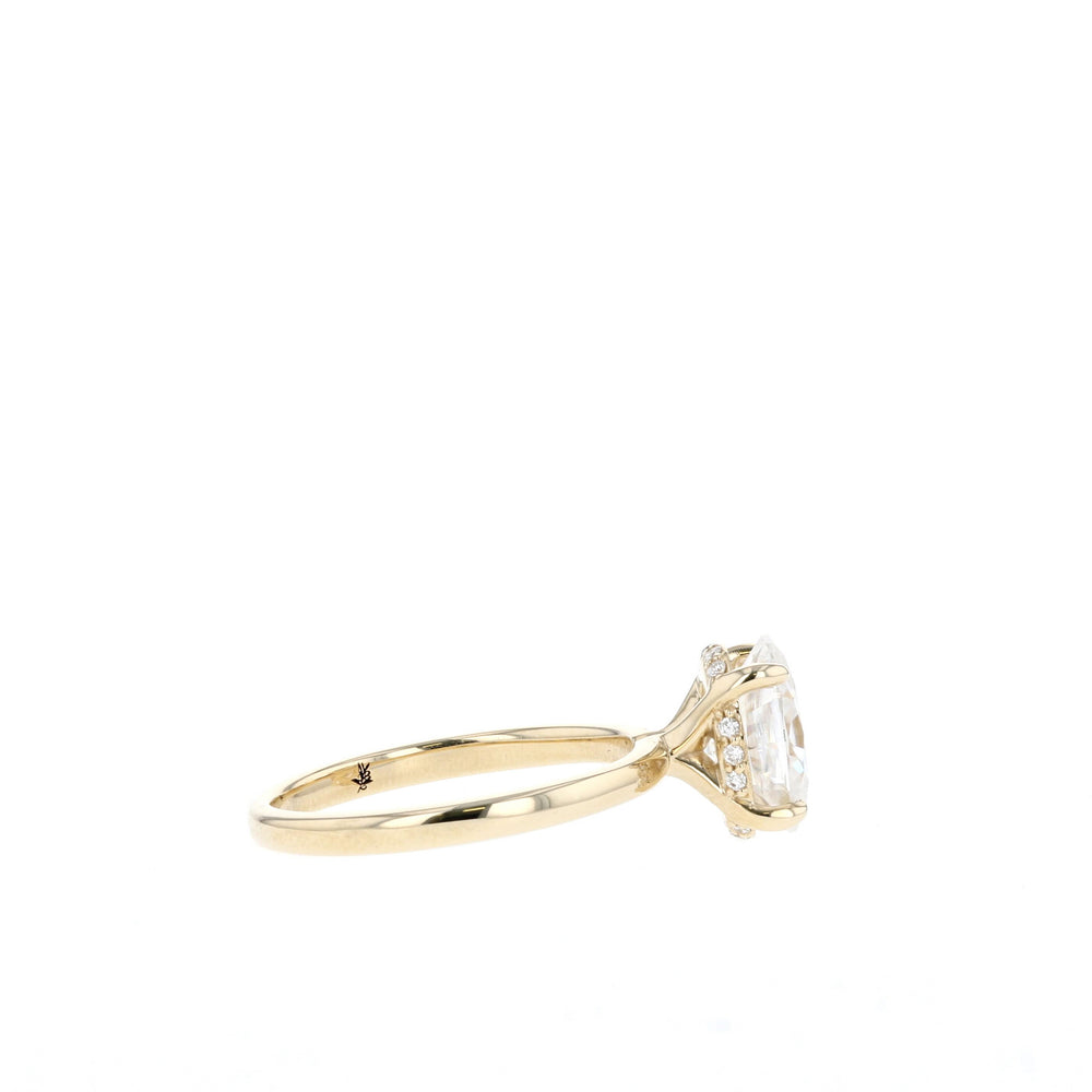 1.20CT Oval Moissanite Hidden Halo Diamond Engagement Ring