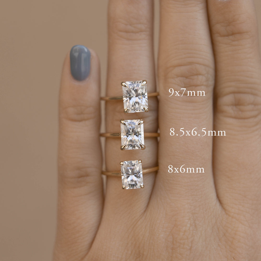 1.70ct Radiant Cut Moissanite Solitaire Diamond Engagement Ring