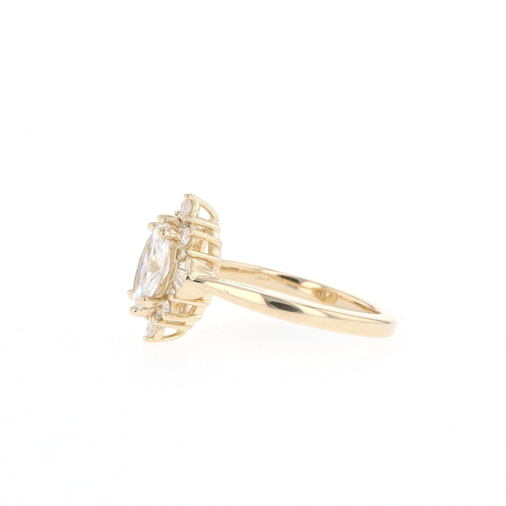 0.75CT Marquise Cluster Moissanite Unique Diamond Engagement Ring