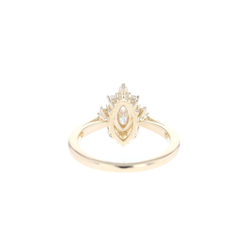 0.75CT Marquise Cluster Moissanite Unique Diamond Engagement Ring