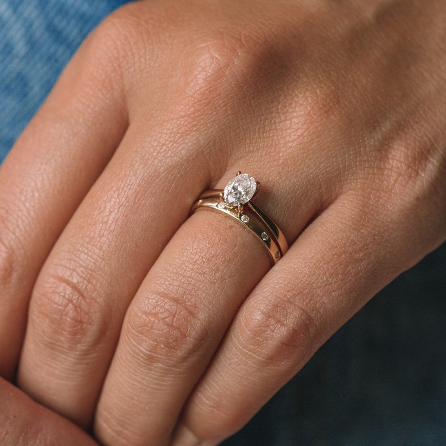 Oval cut Moissanite Engagement Ring