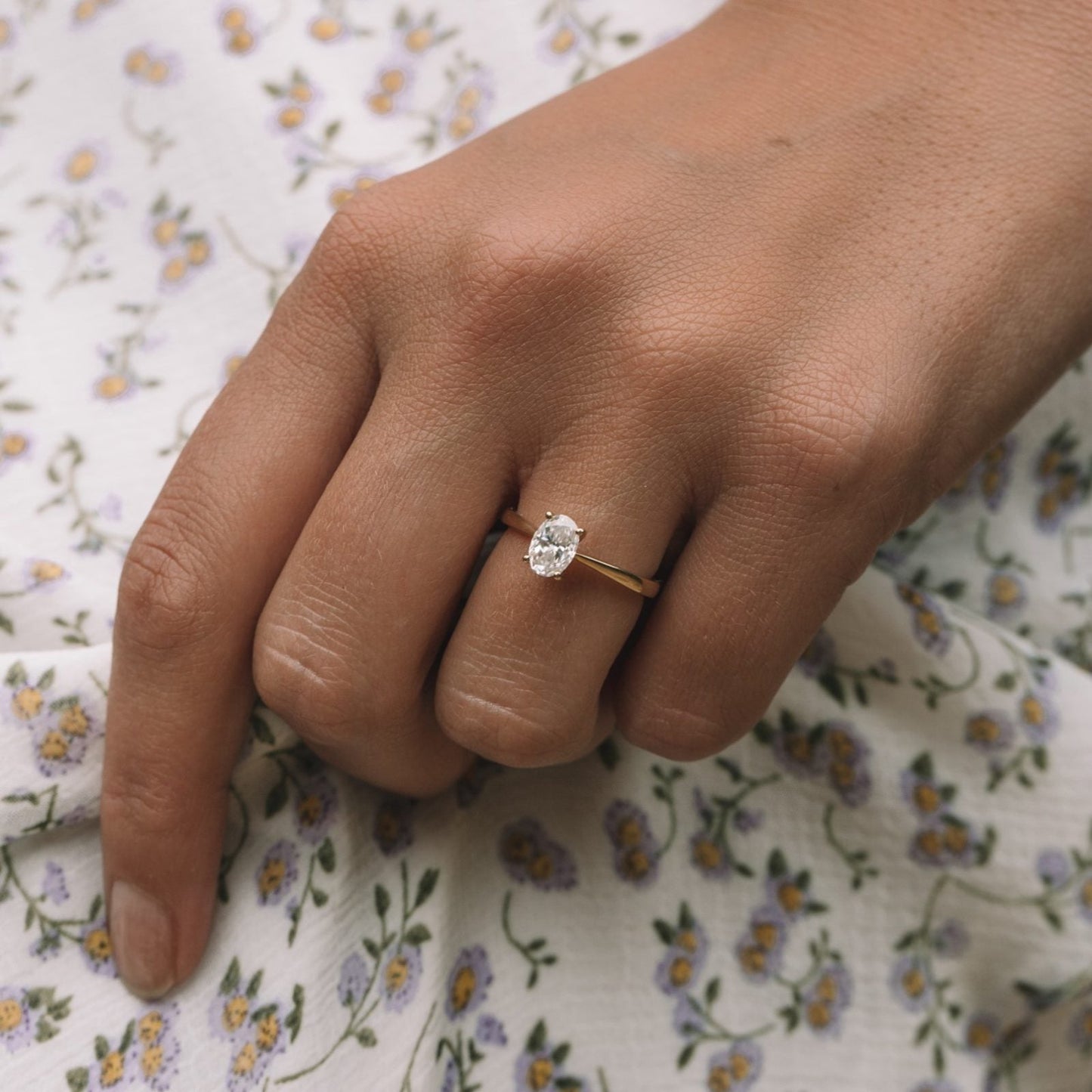 Oval cut Moissanite Engagement Ring