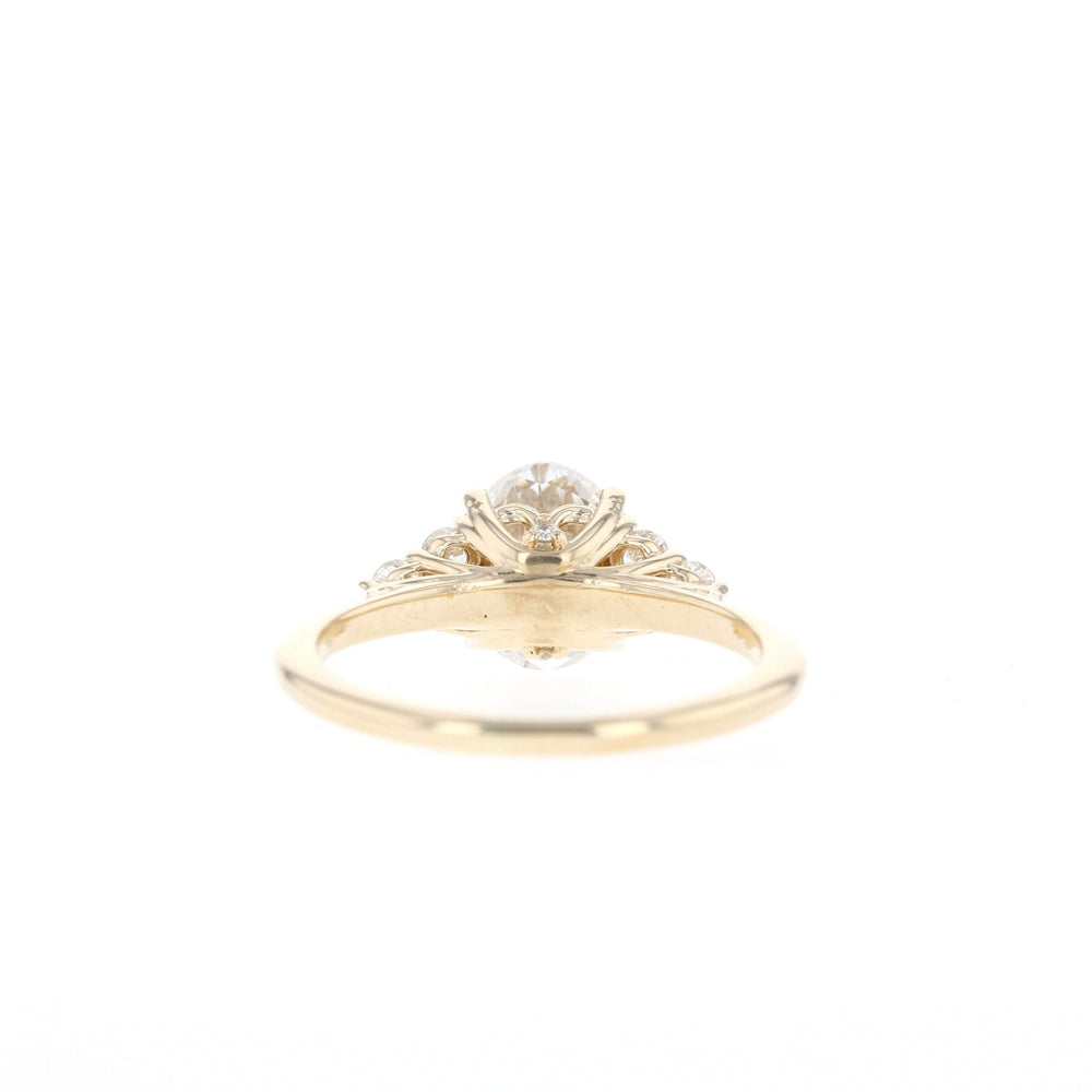 1.20CT Oval Moissanite Cluster Diamond Engagement Ring