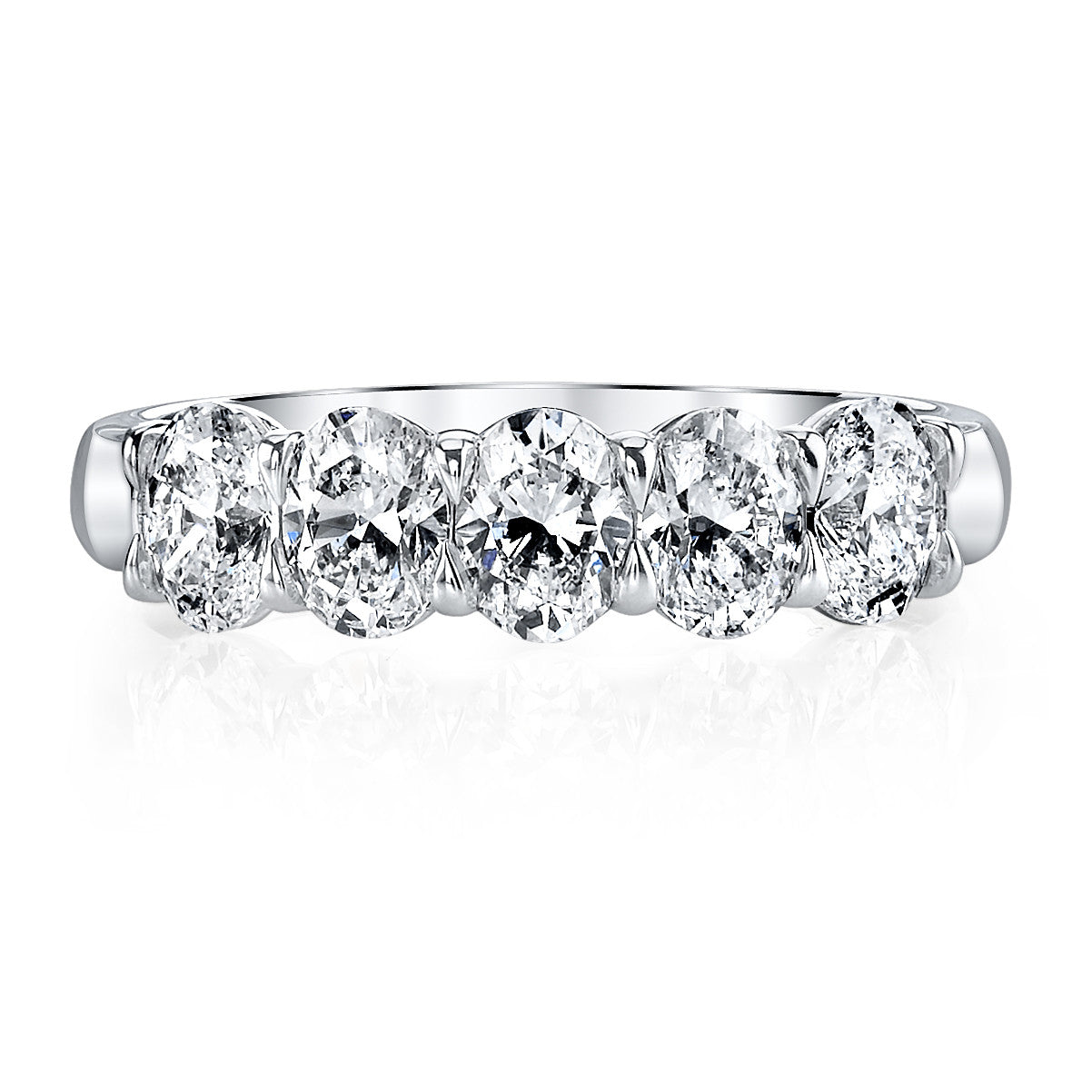 1.0ct Oval Cut 5 Stone Moissanite Diamond Wedding Band