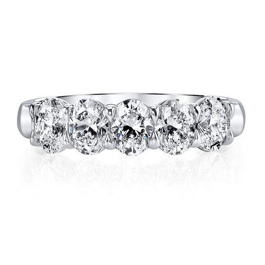 1.0ct Oval Cut 5 Stone Moissanite Diamond Wedding Band
