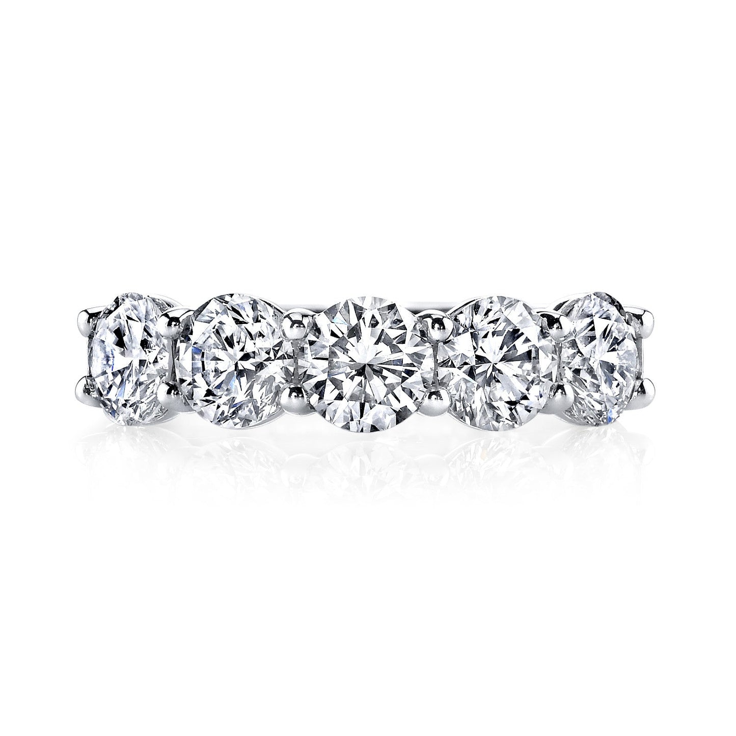 1.65ct Round Brilliant Cut Moissanite Diamond 5 Stone Wedding Band