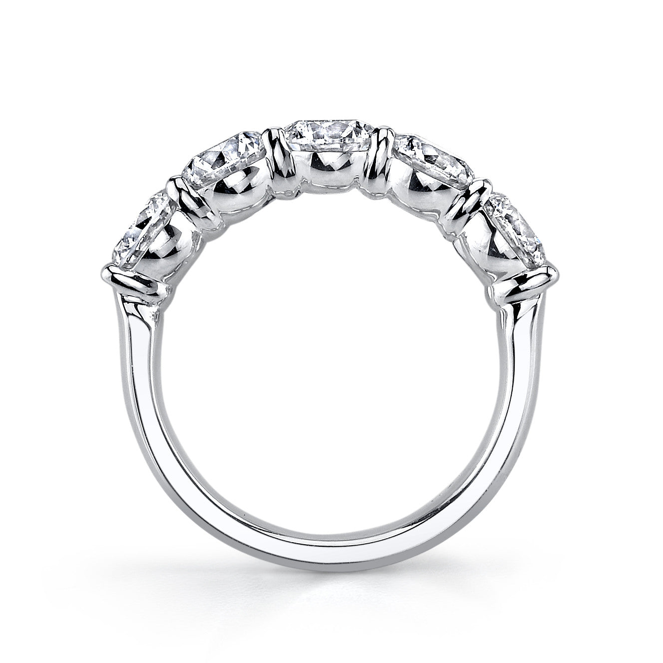 1.65ct Round Brilliant Cut Moissanite Diamond 5 Stone Wedding Band