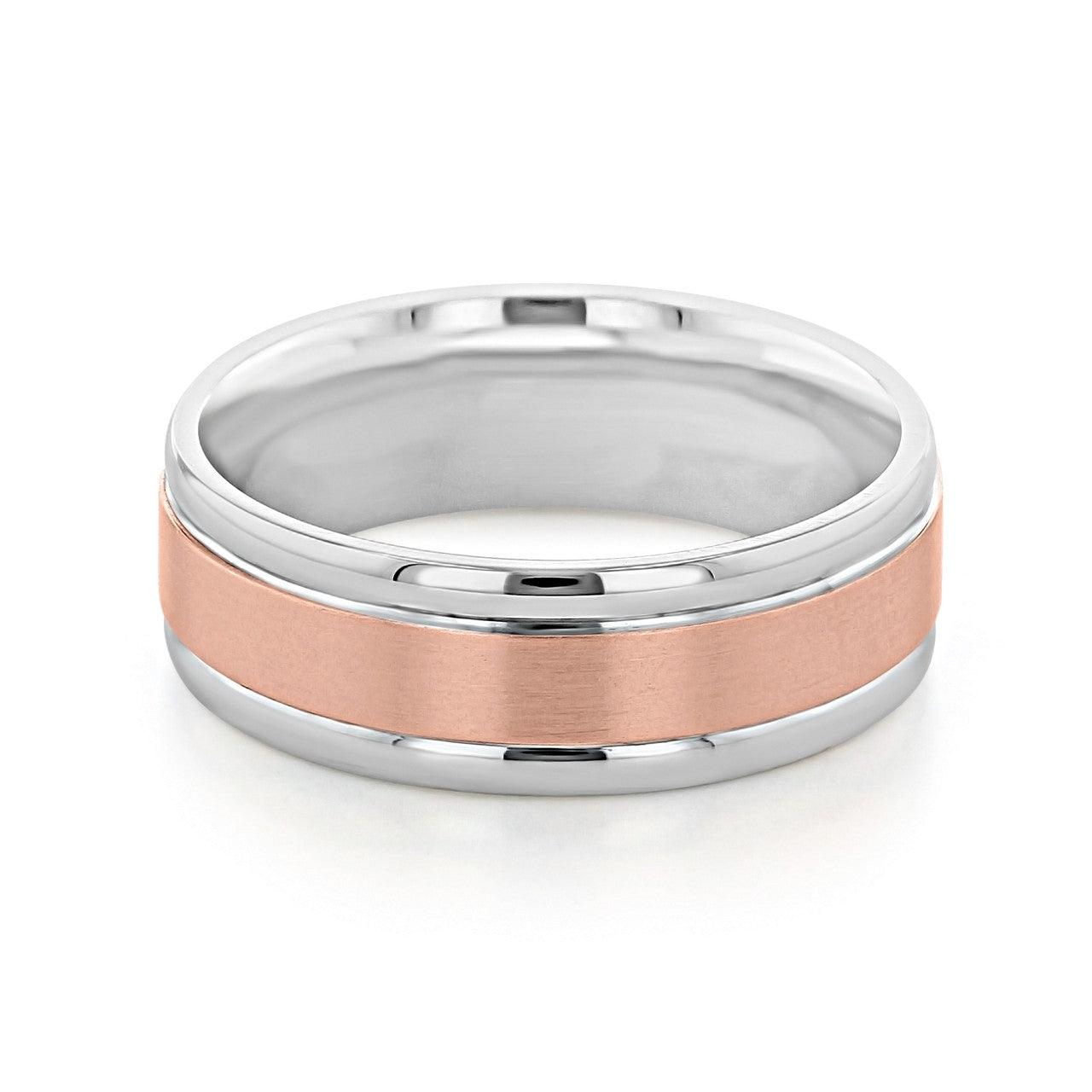 Two Tone Brushed Finish Men's Wedding band