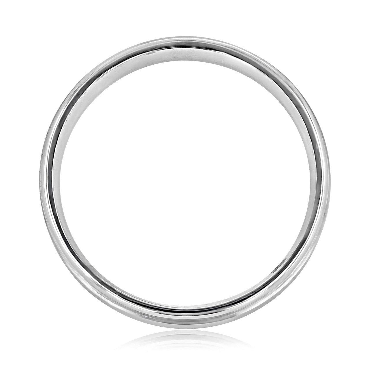Satin-Finish White Gold Classic Men's Band