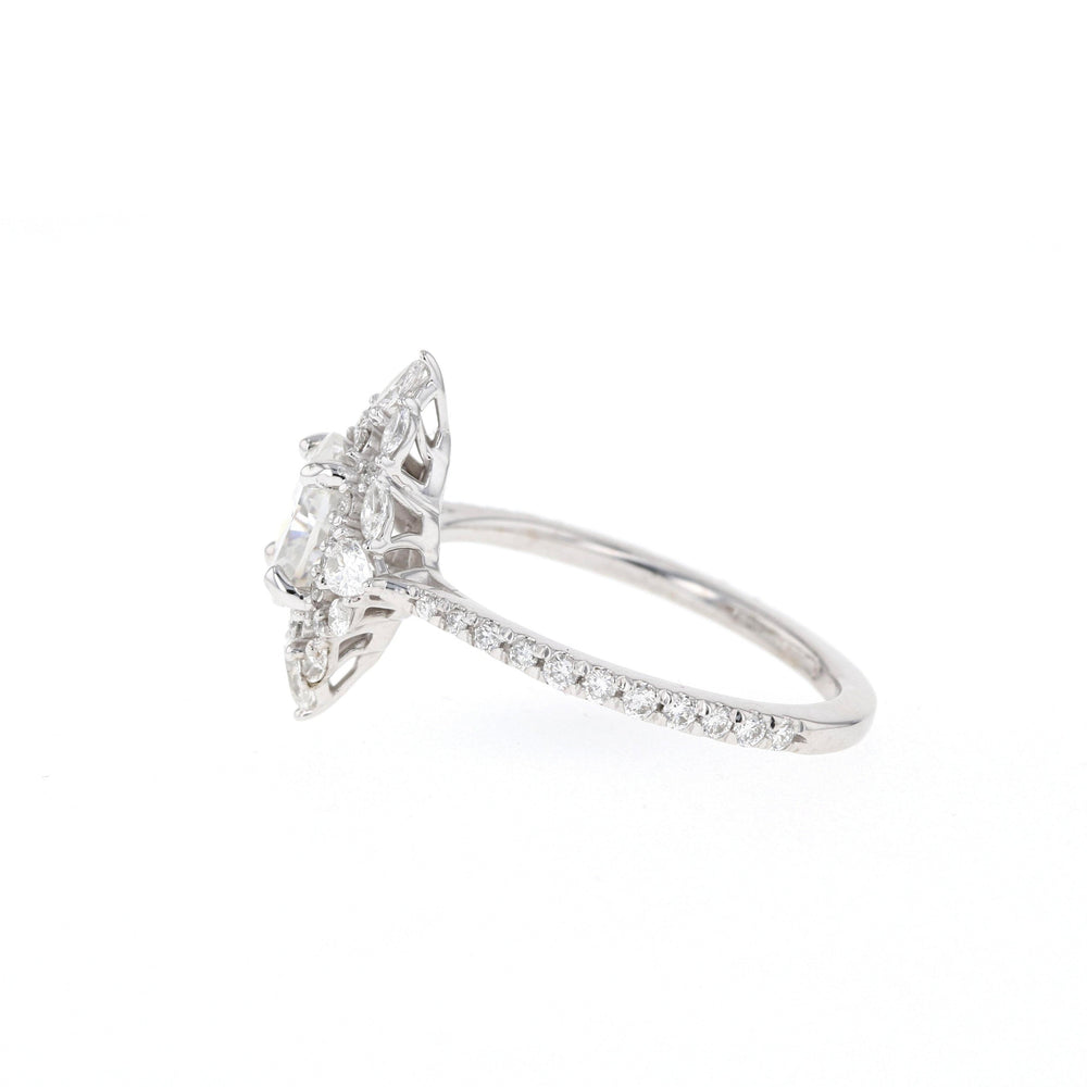 1.20CT Oval Cut Cluster Moissanite Diamond Engagement Ring