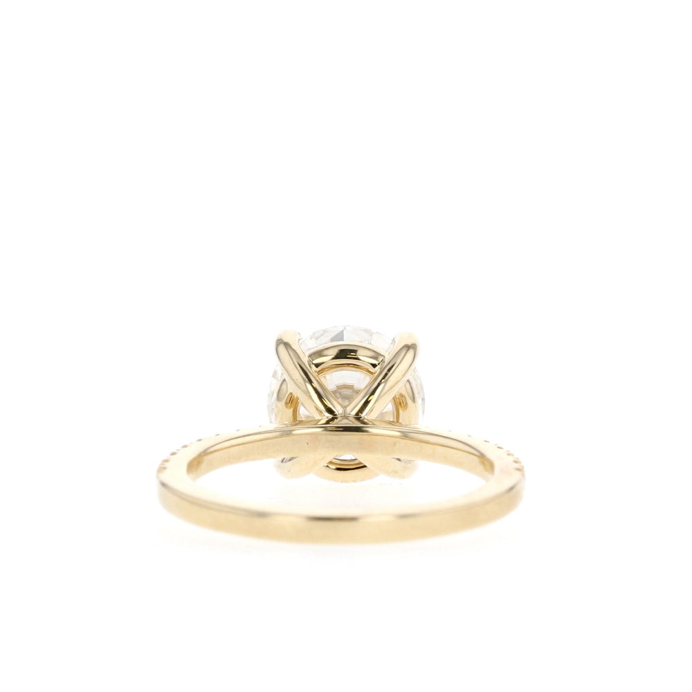 1.50CT Round Moissanite Pave Diamond Engagement Ring