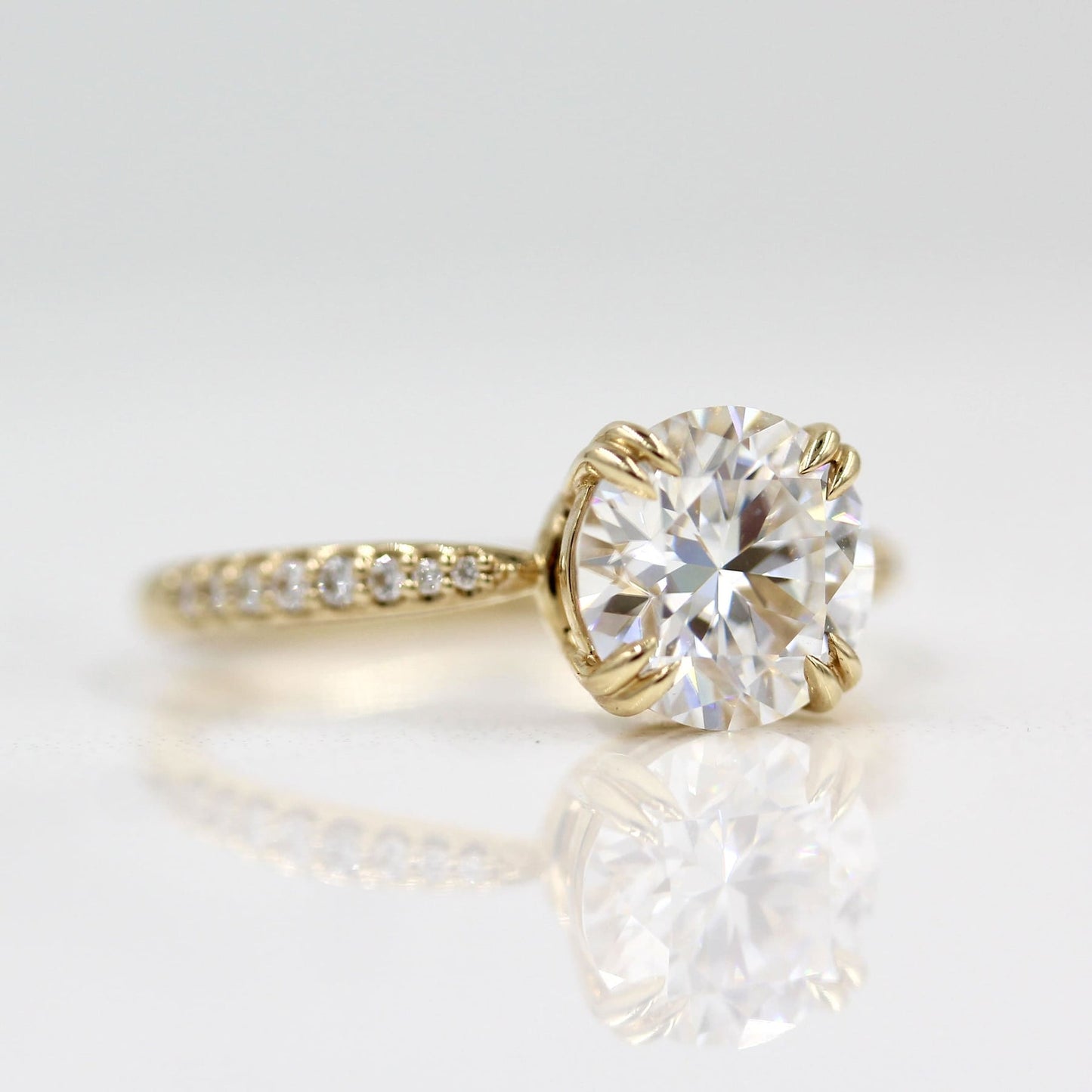 2ct Round Cut Solitaire Moissanite Diamond Engagement Ring