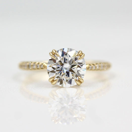 2ct Round Cut Solitaire Moissanite Diamond Engagement Ring
