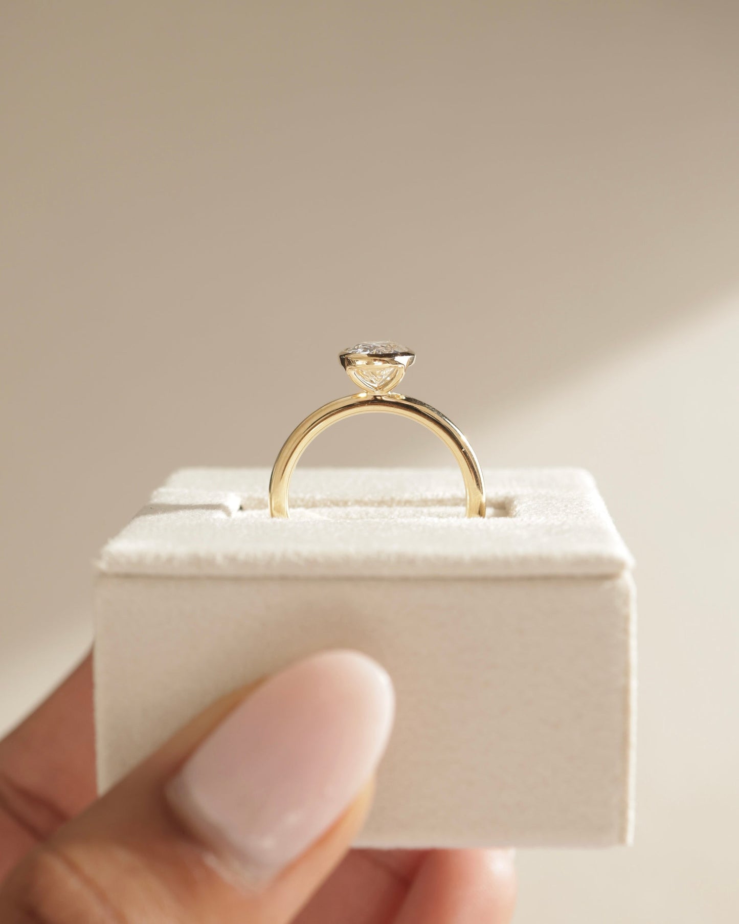 1.0 CT Oval Cut Bezel Setting Solitaire Moissanite Engagement Ring