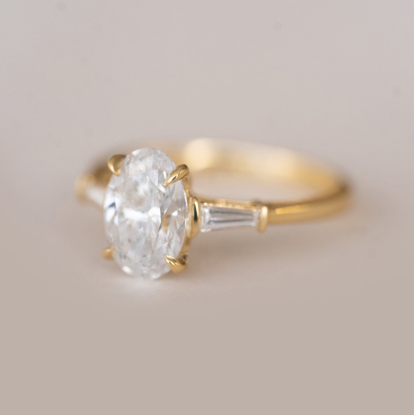 1.61CT Oval Cut 3 Stone Moissanite Diamond Engagement Ring