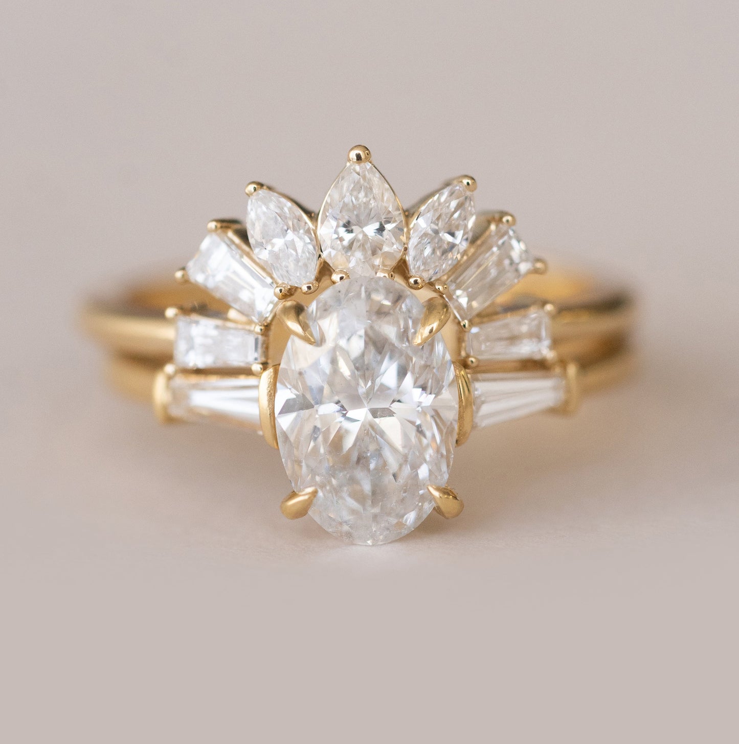 0.50ct Pear And Round Moissanite Diamond 7 Stone Wedding Band