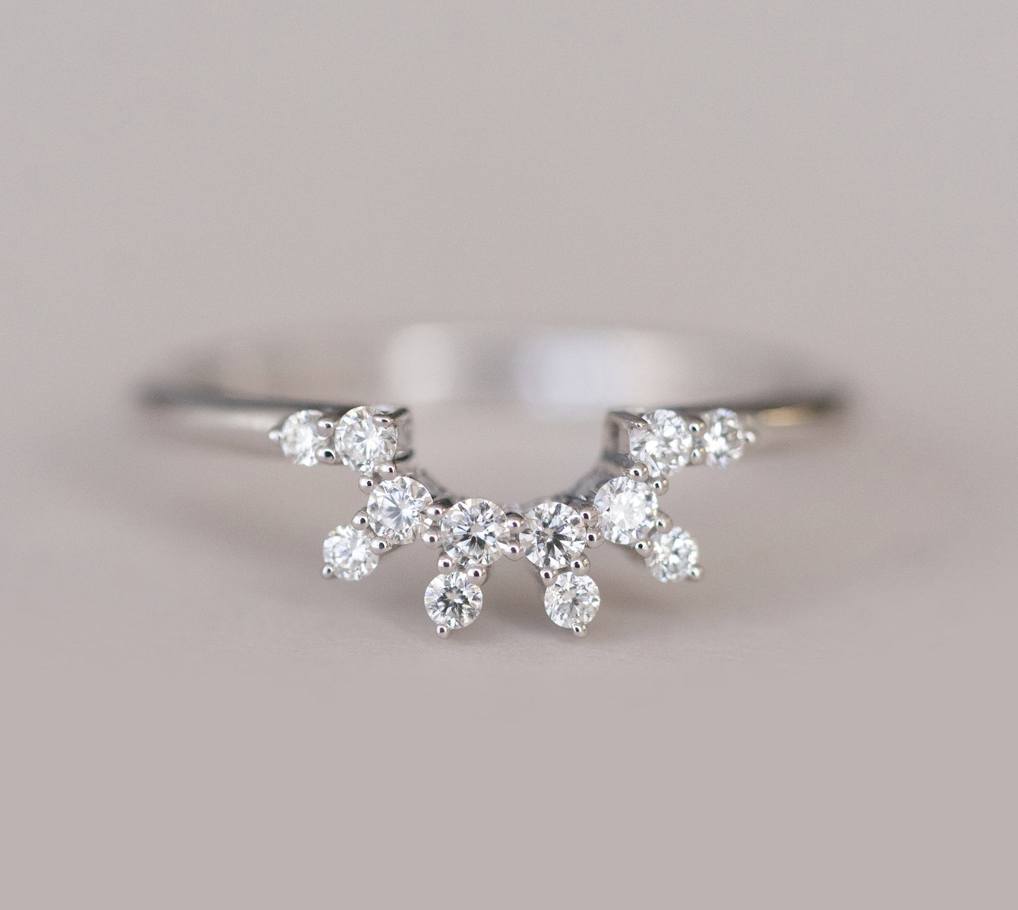 0.23ct Round Cut Moissanite Diamond Unique Wedding Band