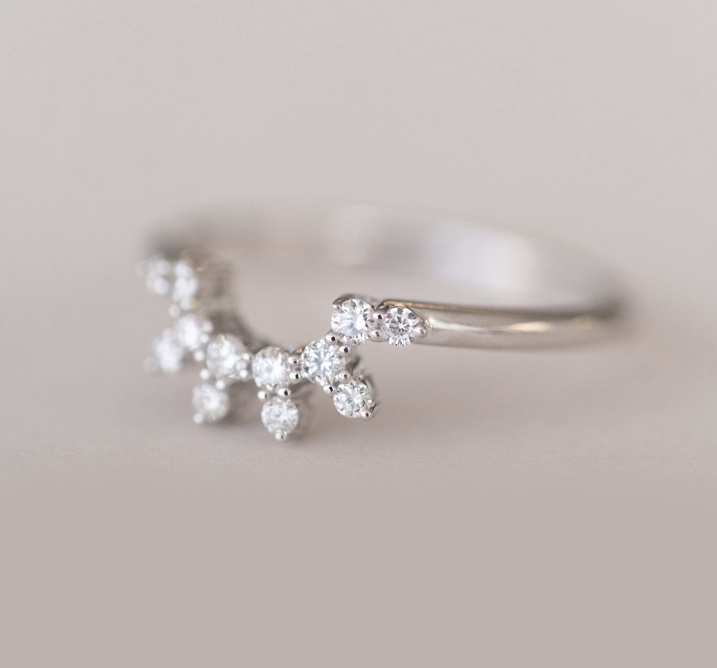 0.23ct Round Cut Moissanite Diamond Unique Wedding Band