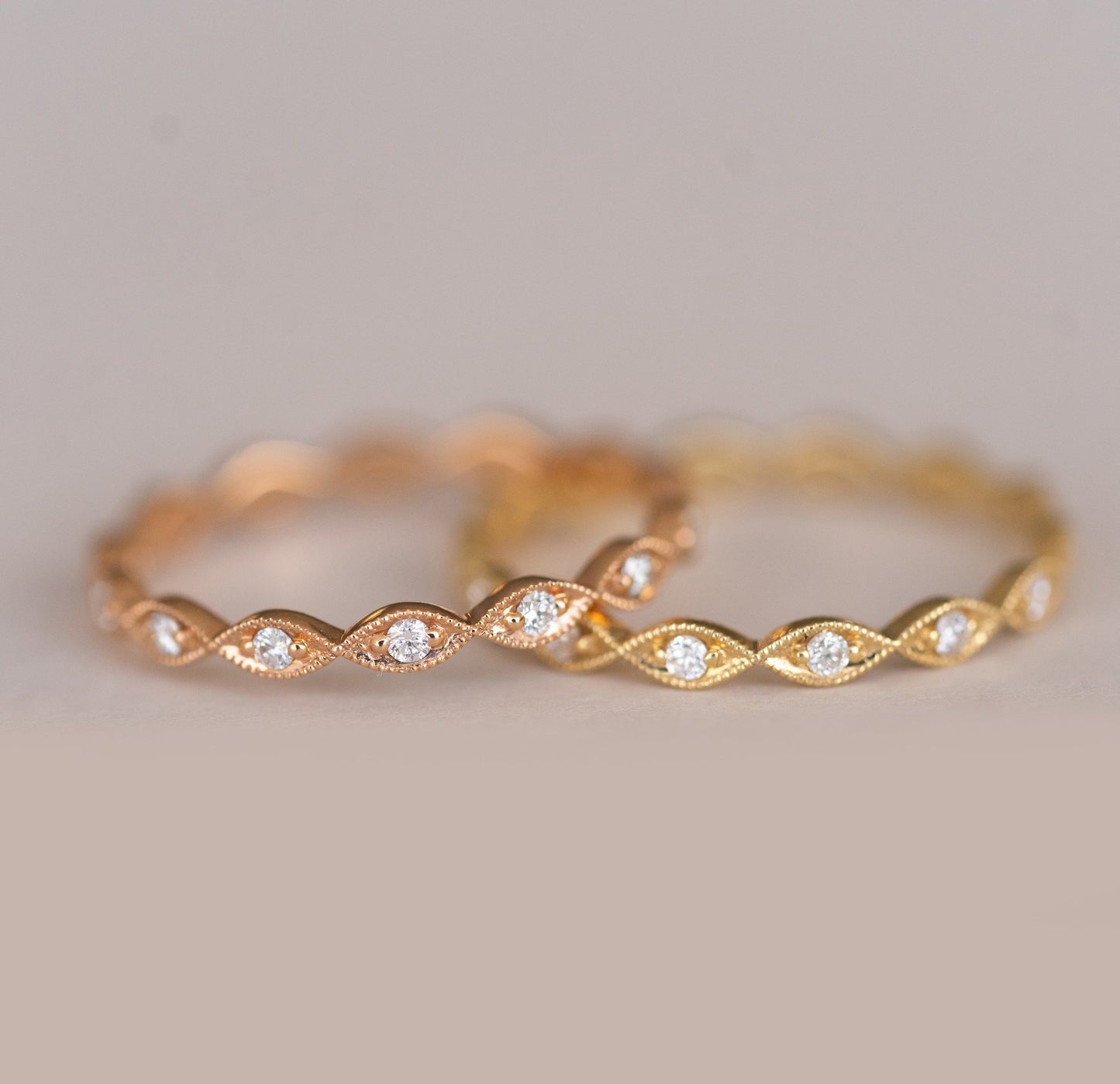 0.35ct Round Cut Unique Moissanite Diamond Full Eternity Wedding Band