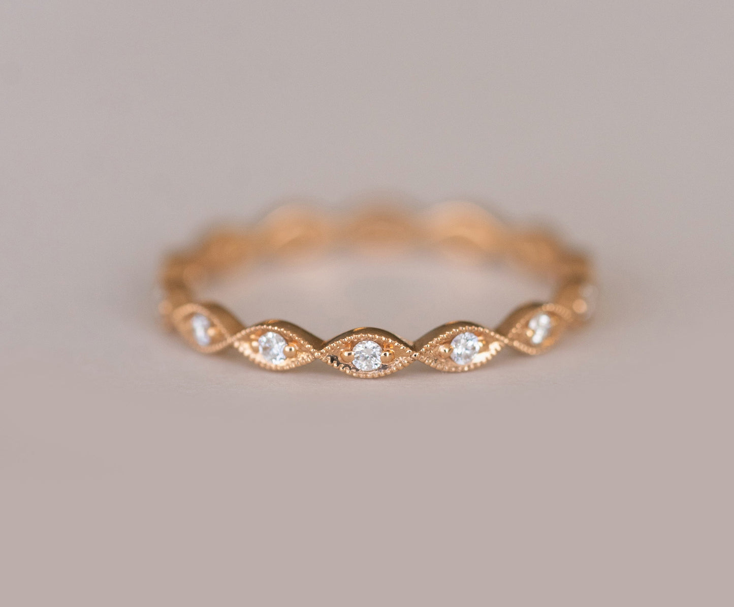 0.35ct Round Cut Unique Moissanite Diamond Full Eternity Wedding Band