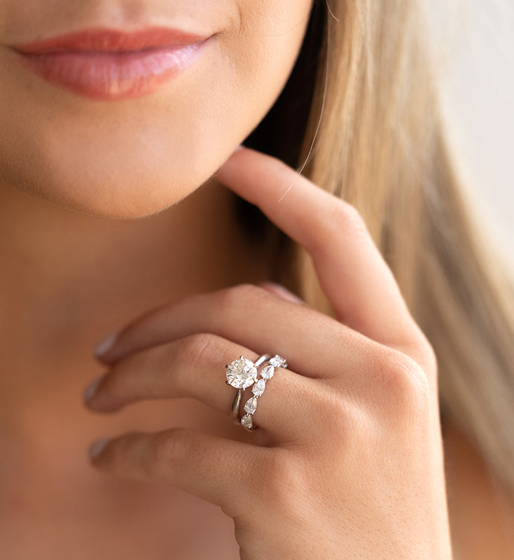 2.0CT Round Cut Moissanite Diamond Solitaire Engagement Ring