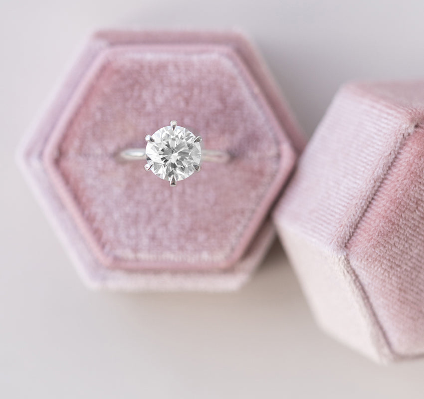 3.01CT Round Moissanite Solitaire Diamond Engagement Ring