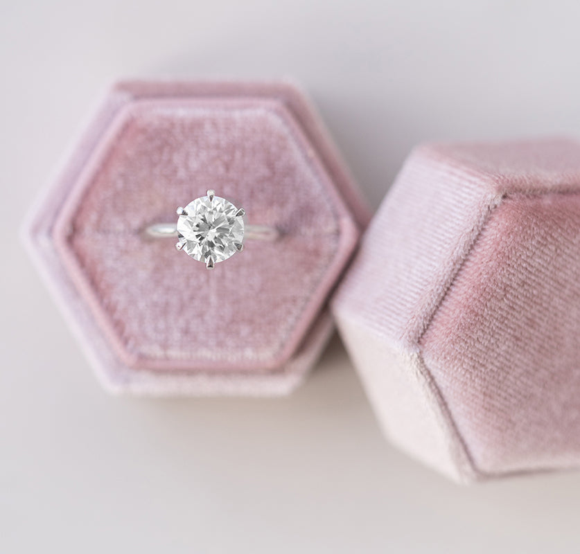 2.0CT Round Cut Moissanite Diamond Solitaire Engagement Ring