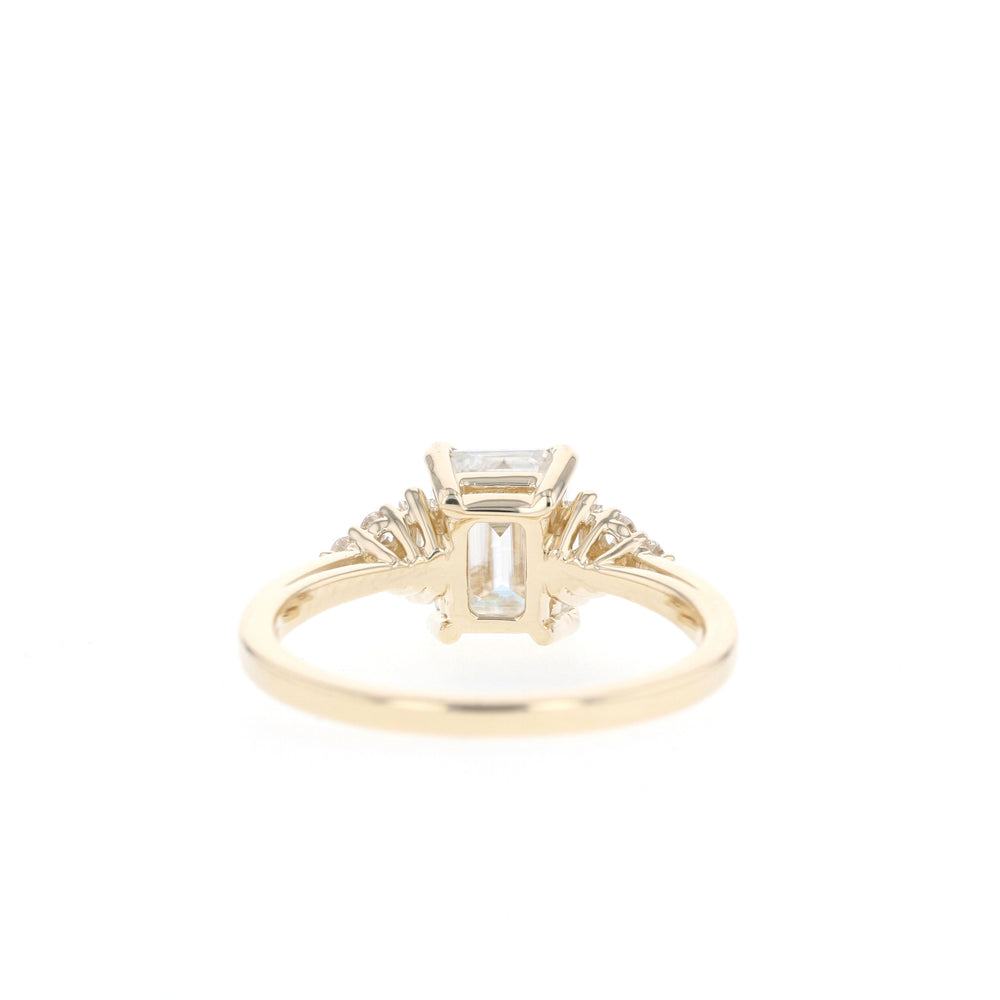 1.70CT Radiant Moissanite Cluster Diamond Engagement Ring