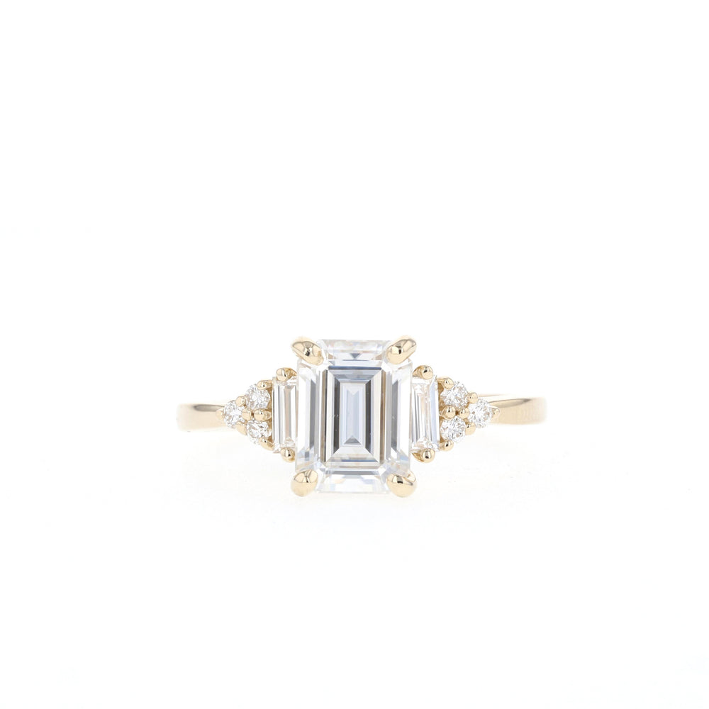 1.70CT Radiant Moissanite Cluster Diamond Engagement Ring