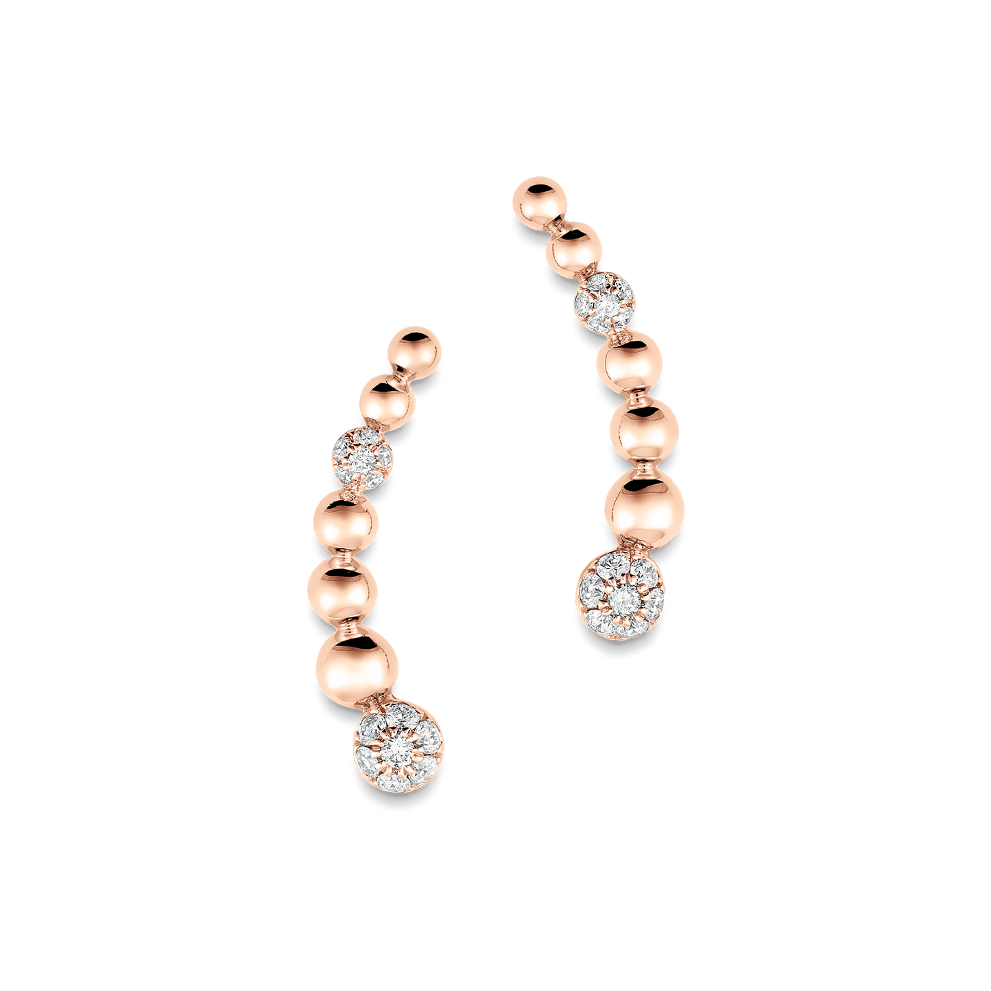0.12 TCW Round Moissanite Diamond Ear Crawler Earrings