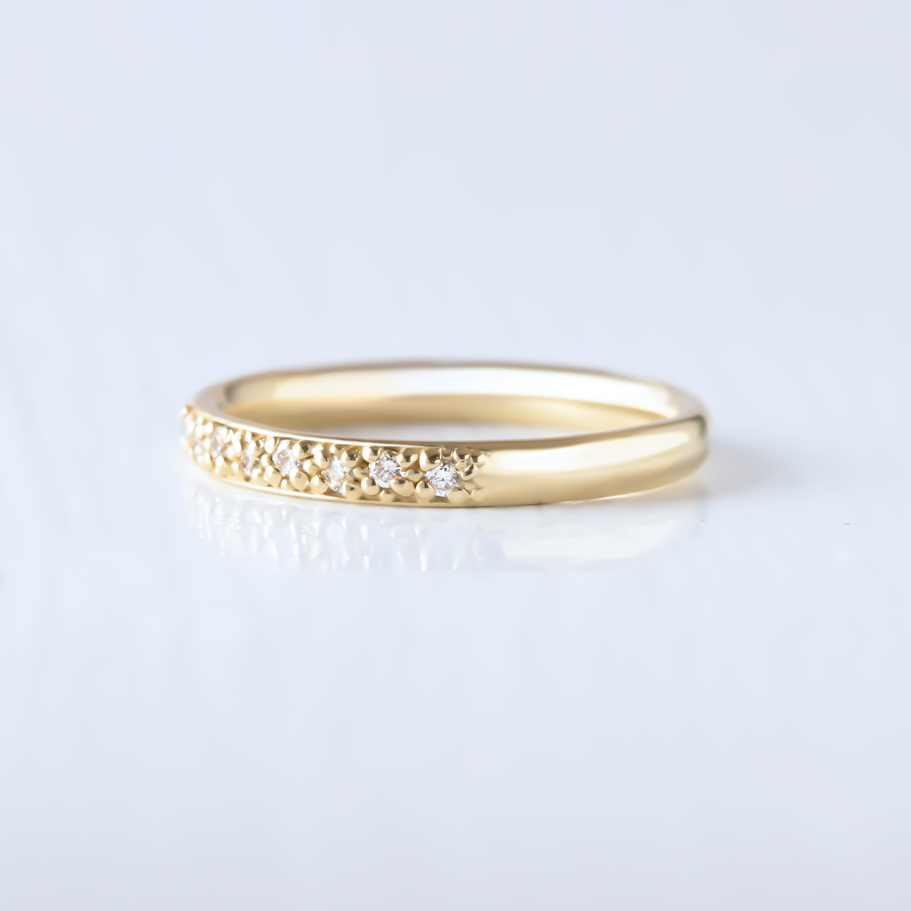 Round Brilliant Cut Half Eternity Wedding Band