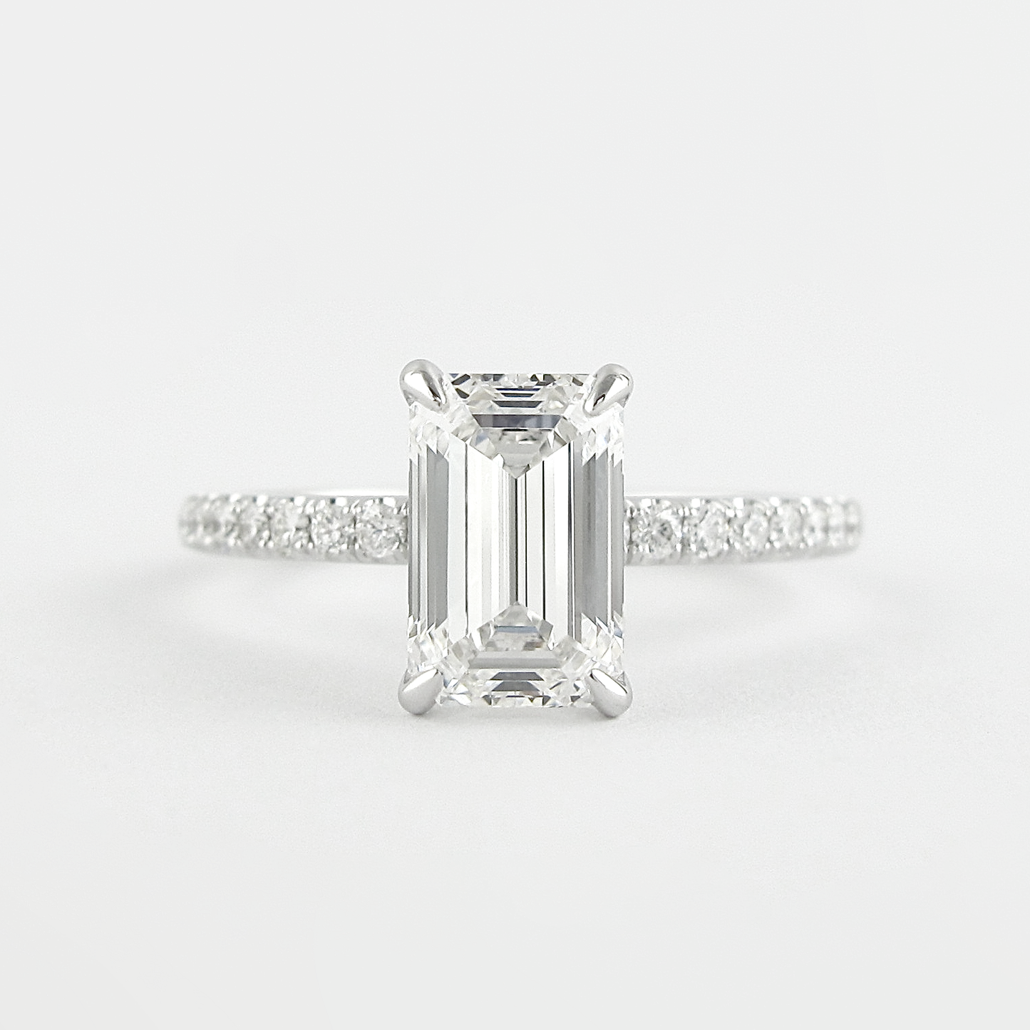 1.60CT Emerald Cut Moissanite Solitaire Engagement Ring