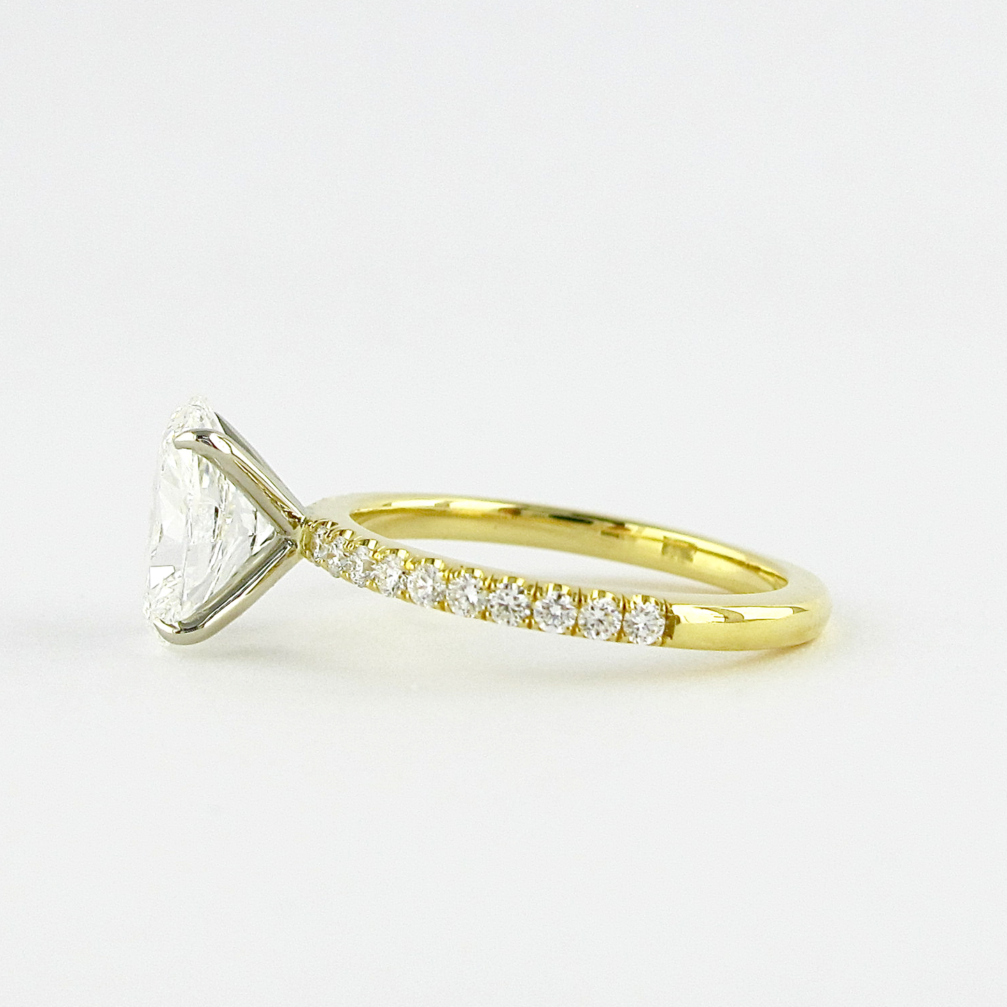 1.33CT Oval Cut Moissanite Engagement Ring in 14K Yellow Gold