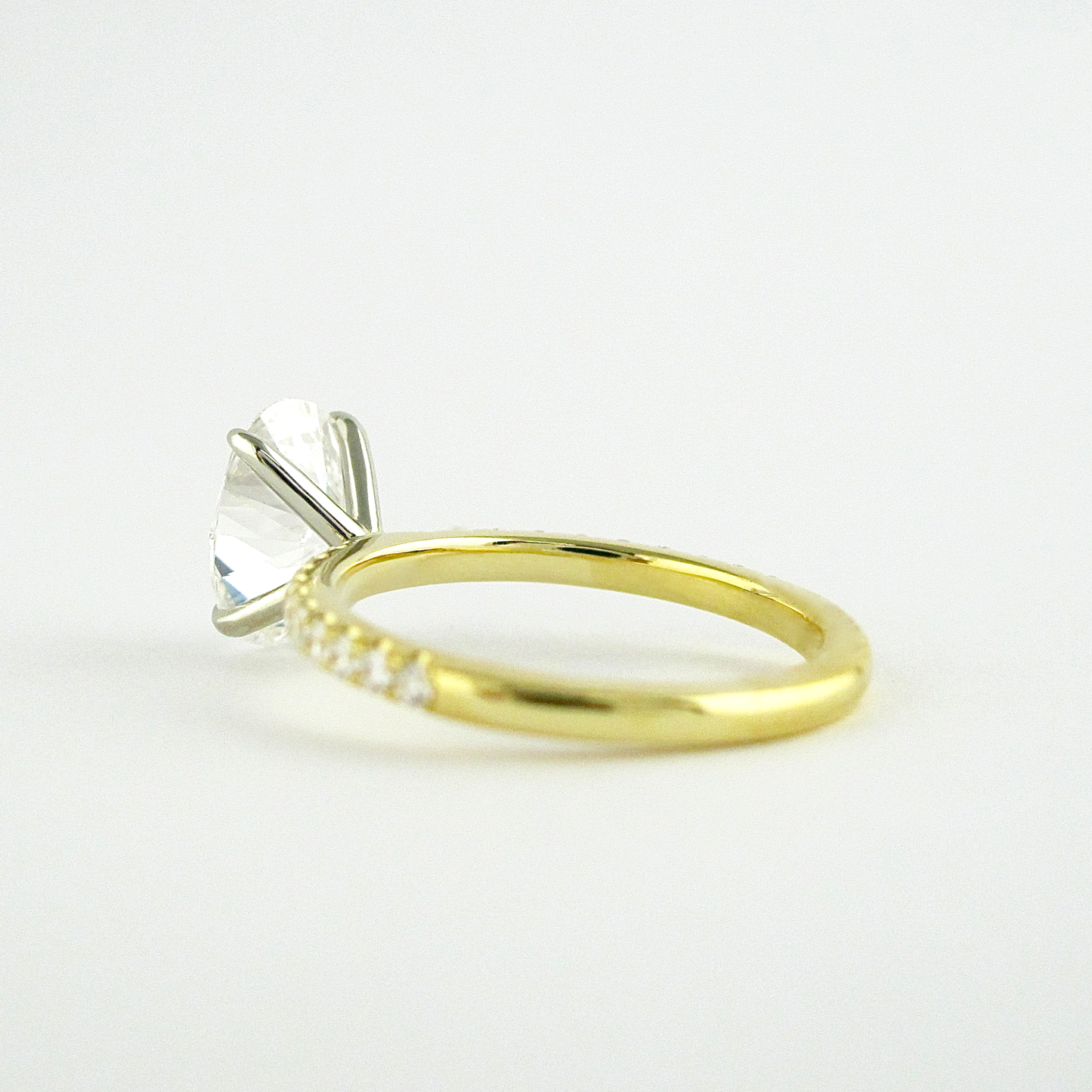 1.33CT Oval Cut Moissanite Engagement Ring in 14K Yellow Gold