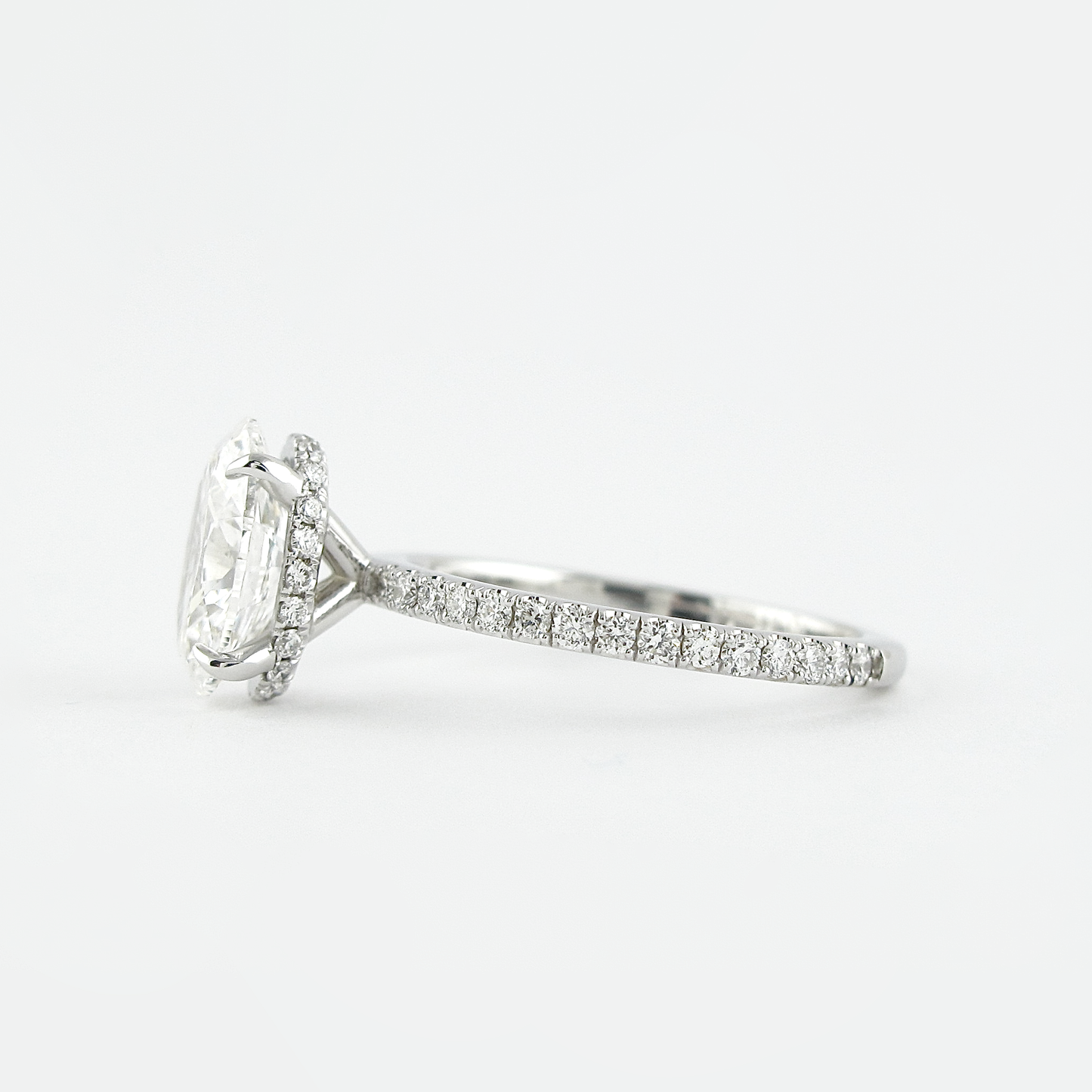 1.33CT Oval Cut Hidden Halo Moissanite Diamond Engagement Ring For Women