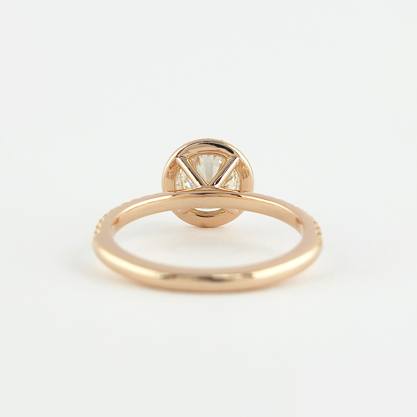 1.0CT Round Cut Halo Moissanite Engagement Ring