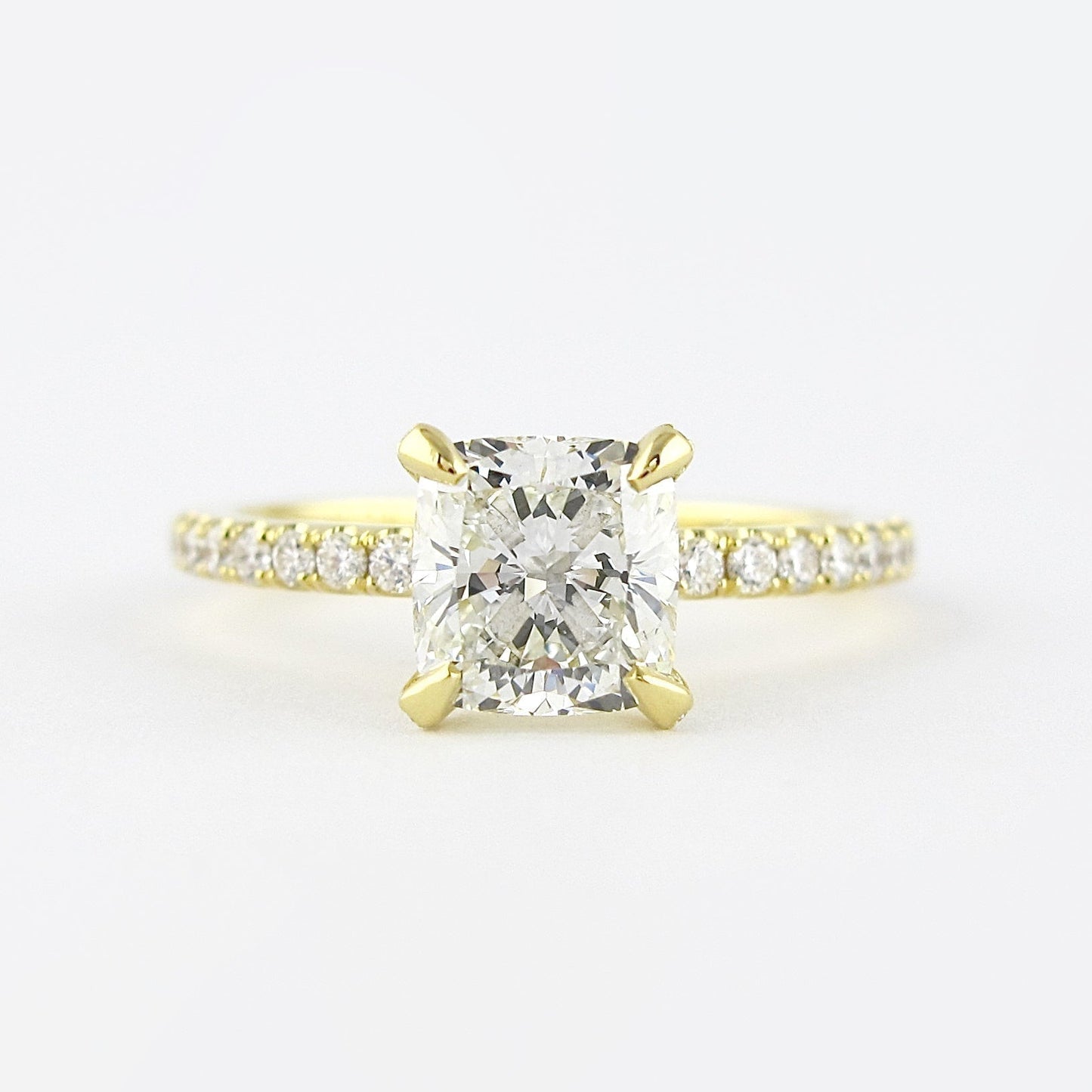 1.20CT Cushion Cut Diamond Prong Setting Moissanite Engagement Ring