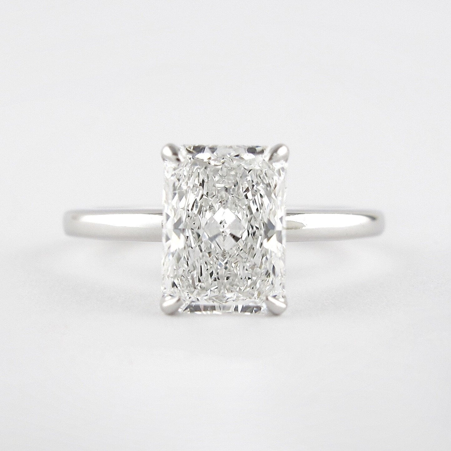 1.80CT Radiant Cut Solitaire Moissanite Diamond Engagement Ring