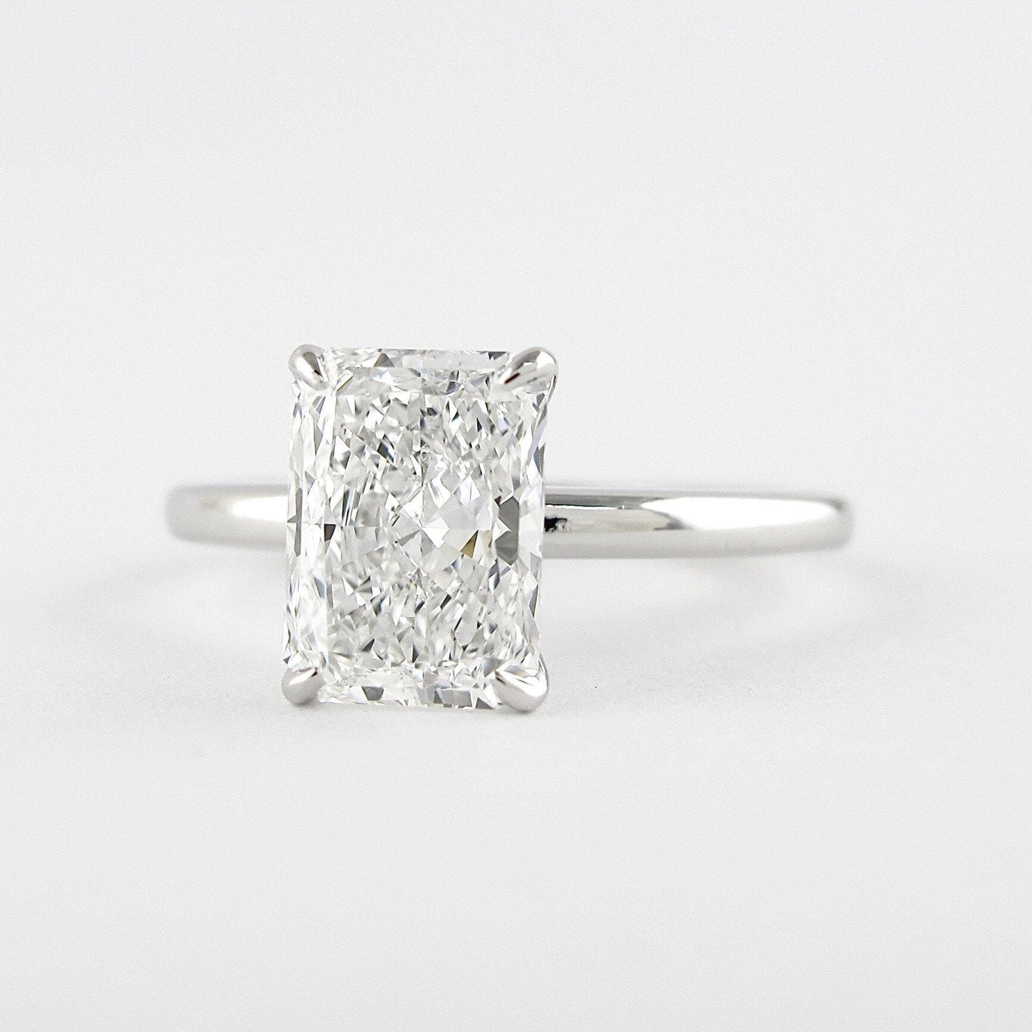 1.80CT Radiant Cut Solitaire Moissanite Diamond Engagement Ring