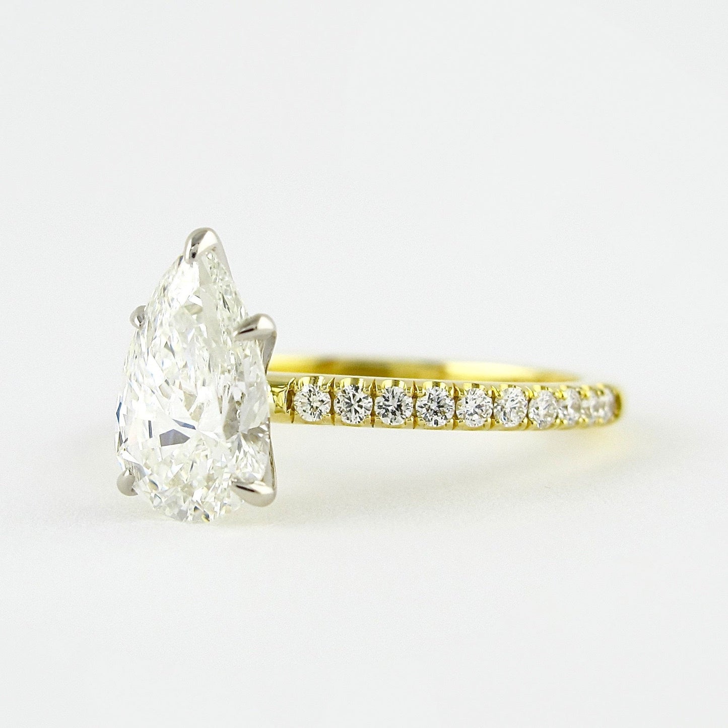 Pear Cut Moissanite Engagement Ring