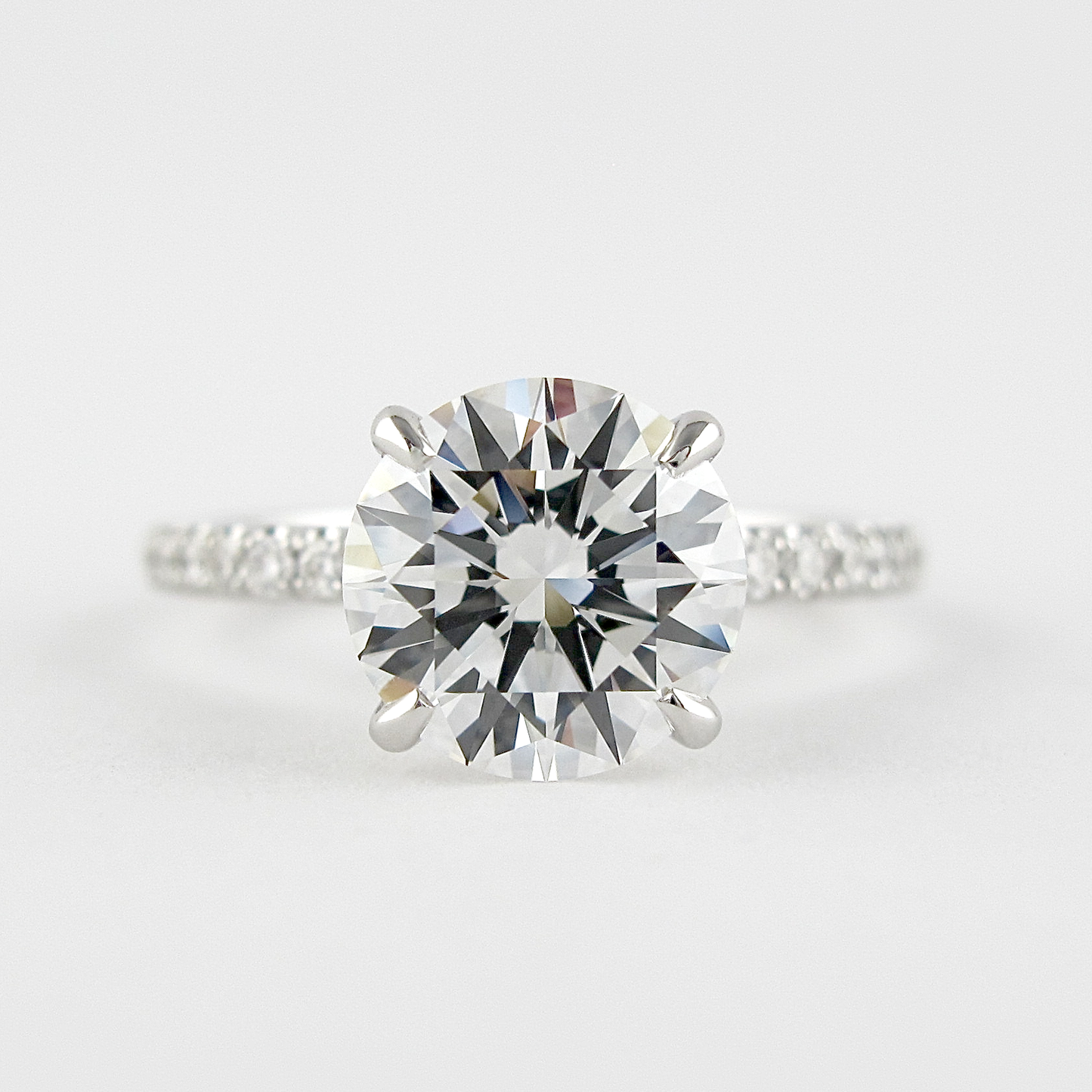 1.50CT Round Cut Pave Moissanite Diamond Engagement Ring