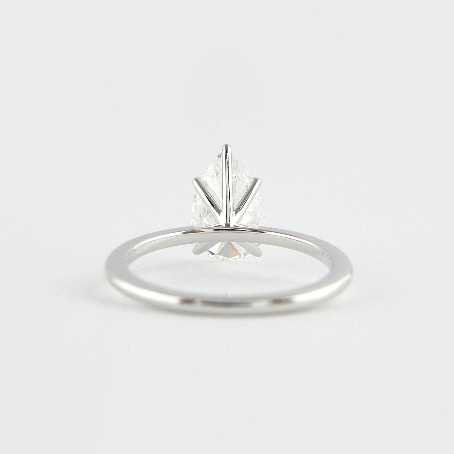 1.50CT Pear Cut 5 Prongs Moissanite Solitaire Engagement Ring