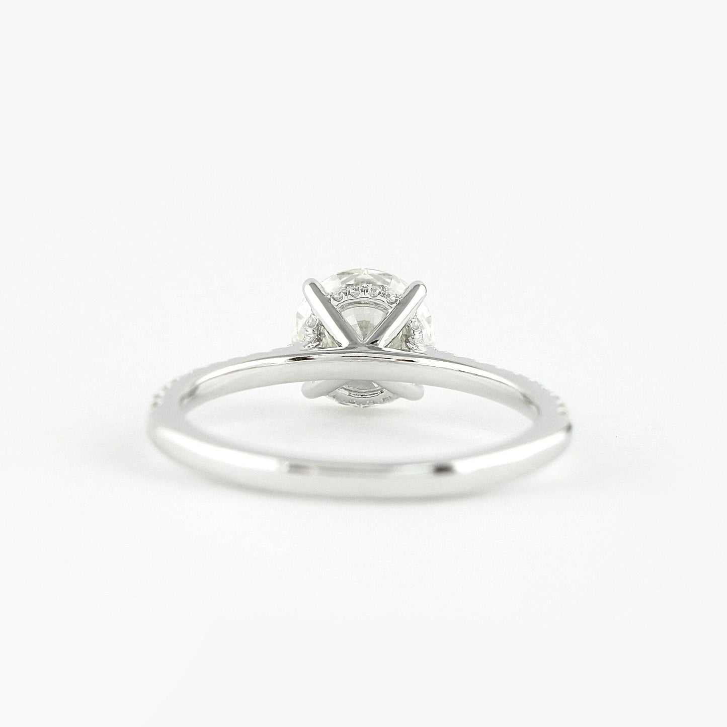 1.0CT Round Cut Moissanite Hidden Halo Engagement Ring