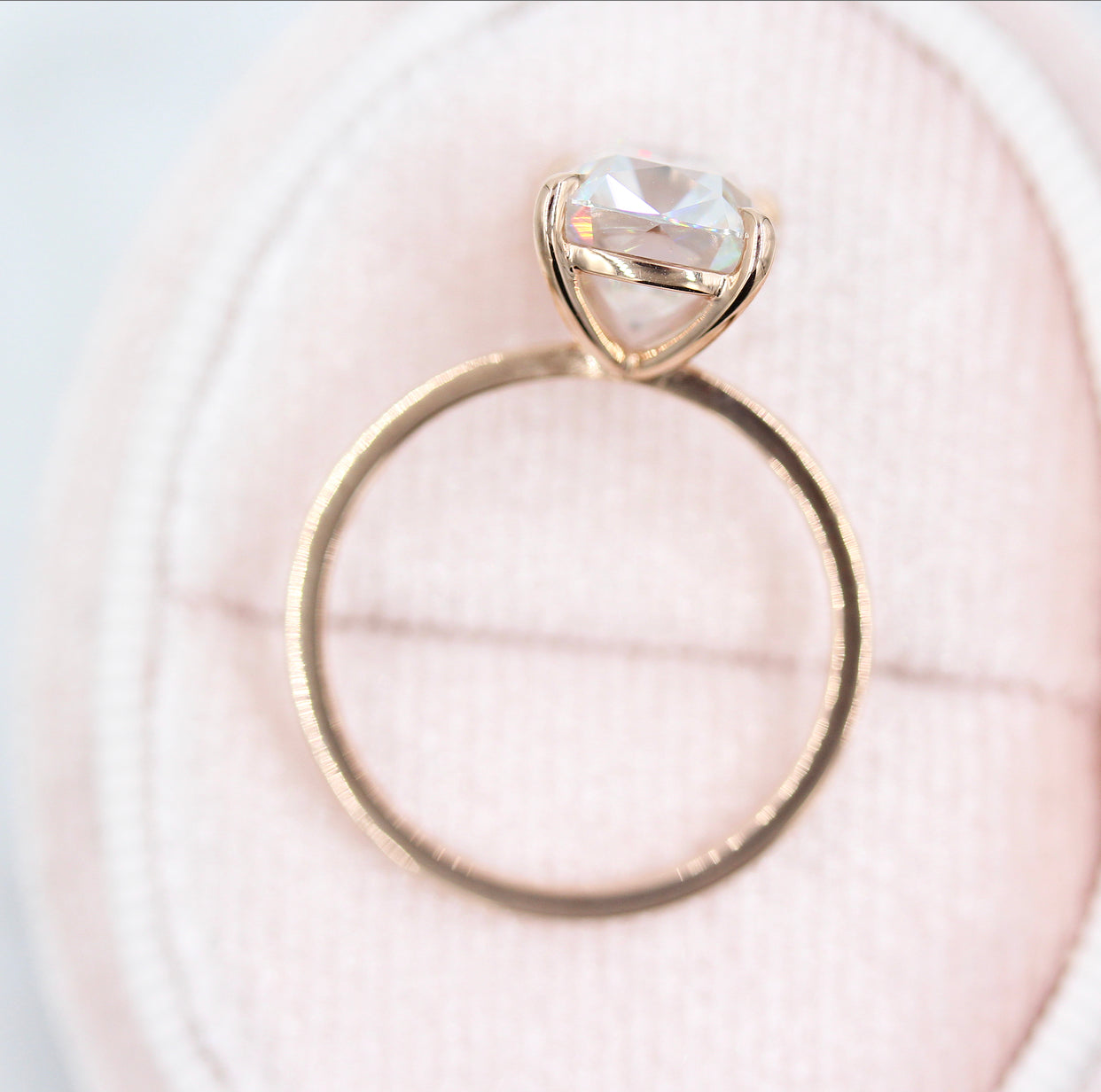 3.5ct Elongated Cushion Cut Moissanite Diamond Engagement Ring