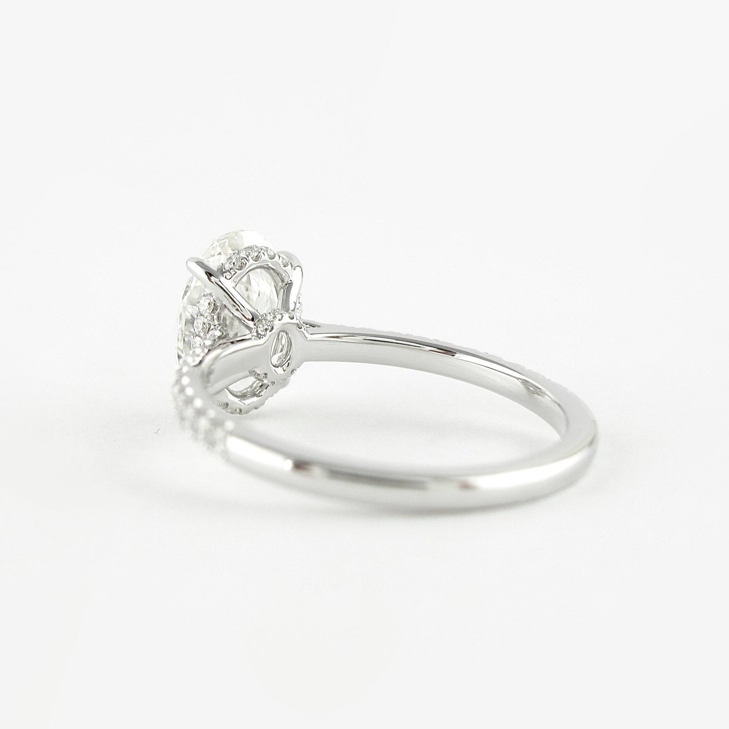 1.91 CT Oval Cut Hidden Halo Moissanite Engagement Ring