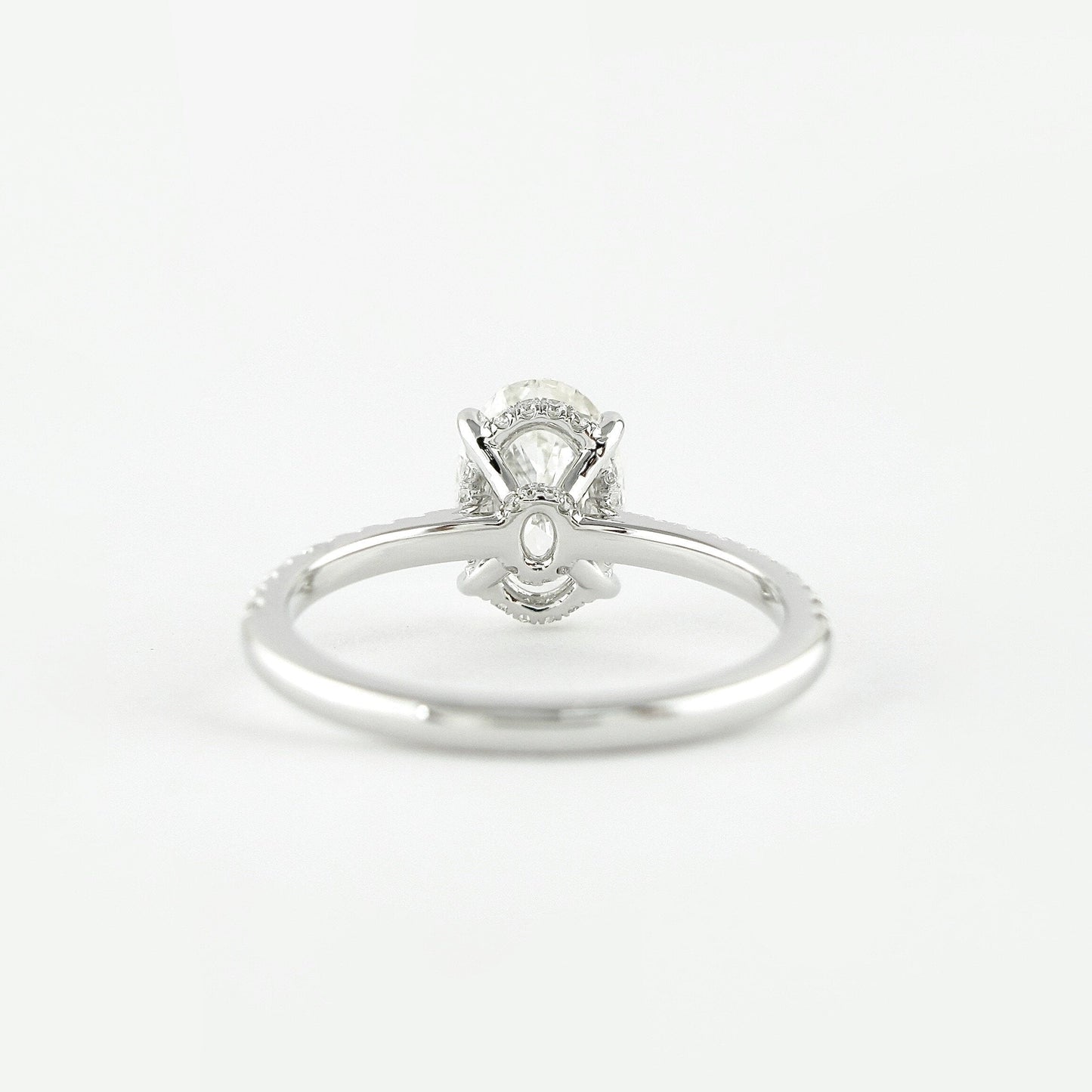 1.91CT Oval Cut Hidden Halo Four Prongs Moissanite Diamond Engagement Ring