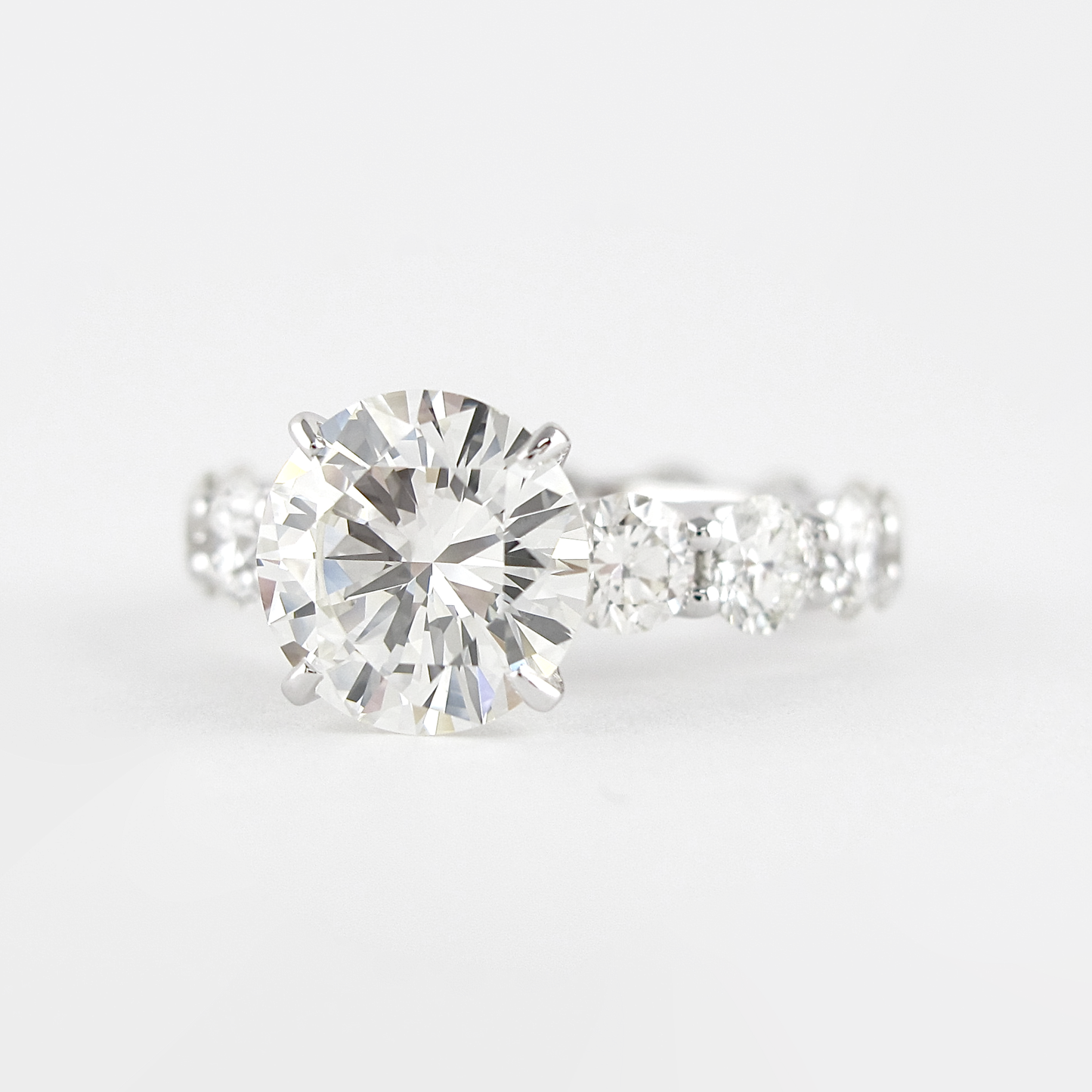 1.40CT Round Cut Moissanite Unique Engagement Ring
