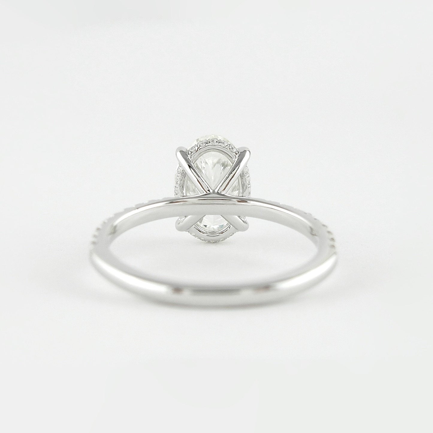 1.33CT Oval Cut Hidden Halo Moissanite Diamond Engagement Ring