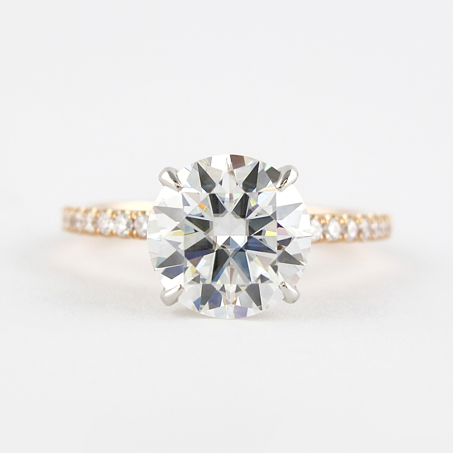 1.50CT Round Cut Hidden Halo 4 Prongs Moissanite Solitaire Engagement Ring
