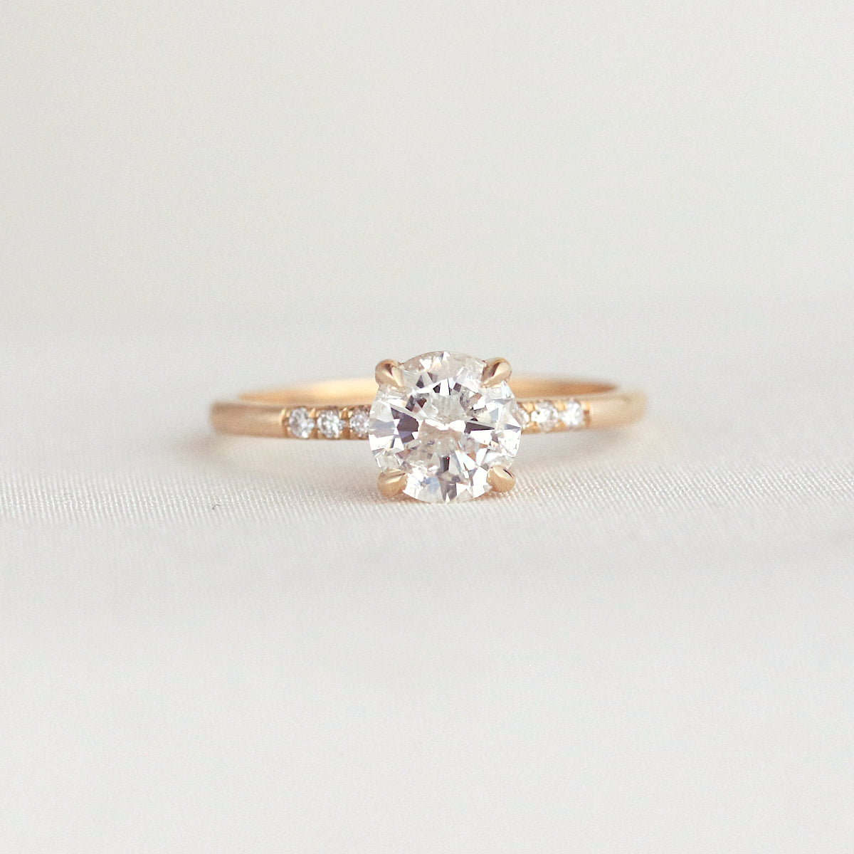 9.0 CT Round Moissanite Pave Setting Engagement Ring